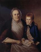 Charles Willson Peale Mrs.Fames Smith and Grandson oil painting artist